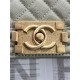 SMALL BOY Chanel HANDBAG Grained Calfskin Grey Matt-Gold Metal High