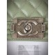 SMALL BOY Chanel HANDBAG Grained Calfskin Olive Anti-Silver Metal High