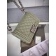 SMALL BOY Chanel HANDBAG Grained Calfskin Olive Anti-Silver Metal High