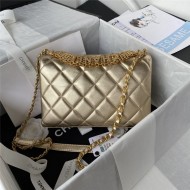 SMALL FLAP BAG Lambskin, Strass & Gold-Tone Metal AS3241 Gold A