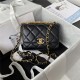 MINI FLAP BAG Lambskin, Strass & Gold-Tone Metal AS3239 Black A