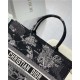 LARGE Dior BOOK TOTE Toile de Jouy Zodiac Embroidery Black High