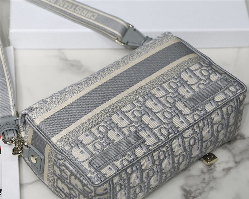 SMALL DiorCAMP BAG Dior Oblique Embroidery Grey High