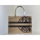 MEDIUM Dior BOOK TOTE Jute Canvas Embroidered with Dior Union Motif High