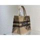 MEDIUM Dior BOOK TOTE Jute Canvas Embroidered with Dior Union Motif High