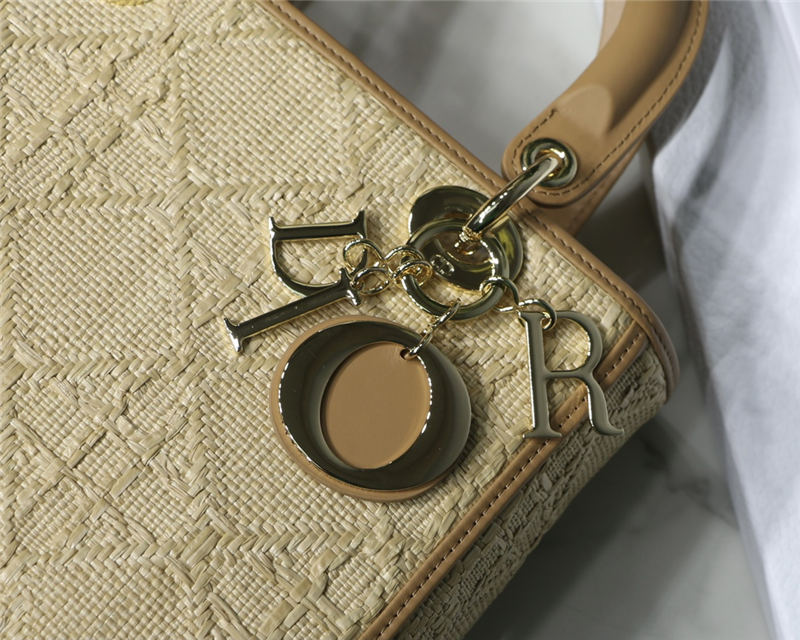 MEDIUM LADY Dior BAG Cannage Raffia Natural High 