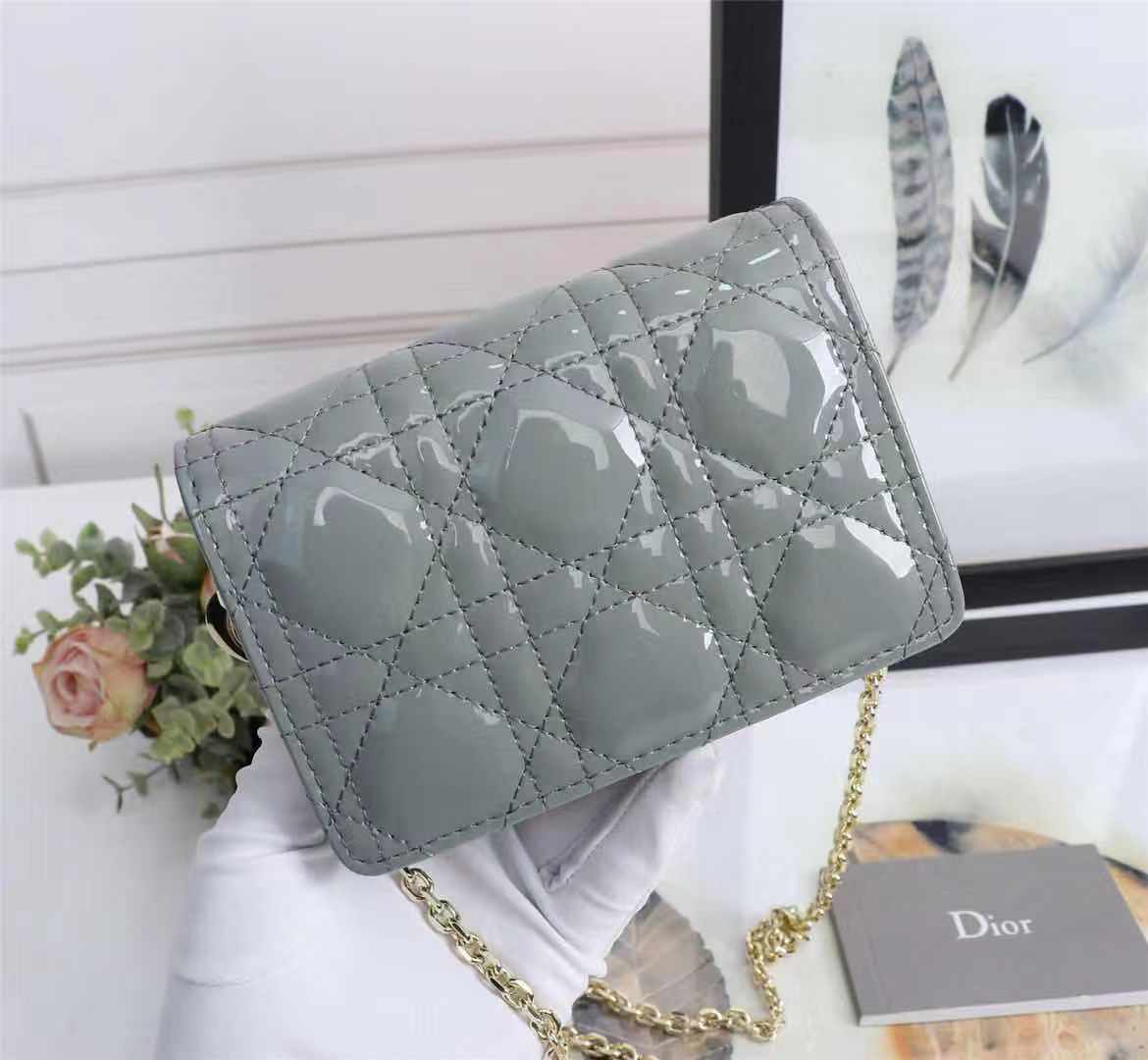 Dior LADY Dior NANO POUCH Patent Cannage Calfskin High