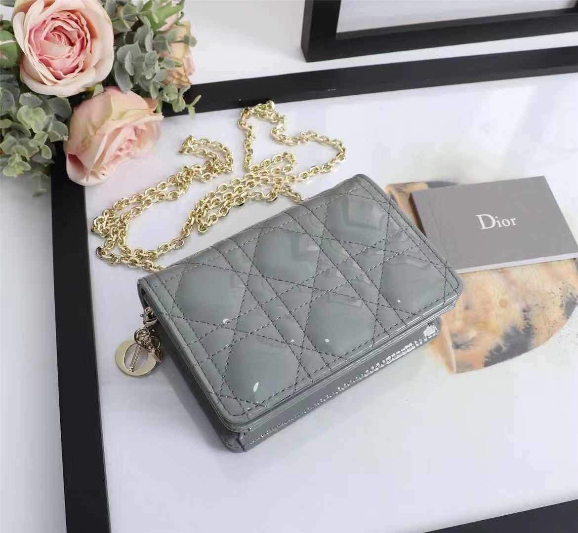 Dior LADY Dior NANO POUCH Patent Cannage Calfskin High