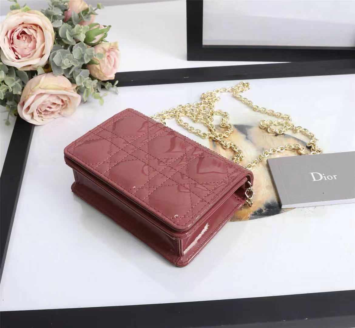 Dior LADY Dior NANO POUCH Patent Cannage Calfskin High