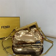 Fendi First Small Leather and sequinned bag High