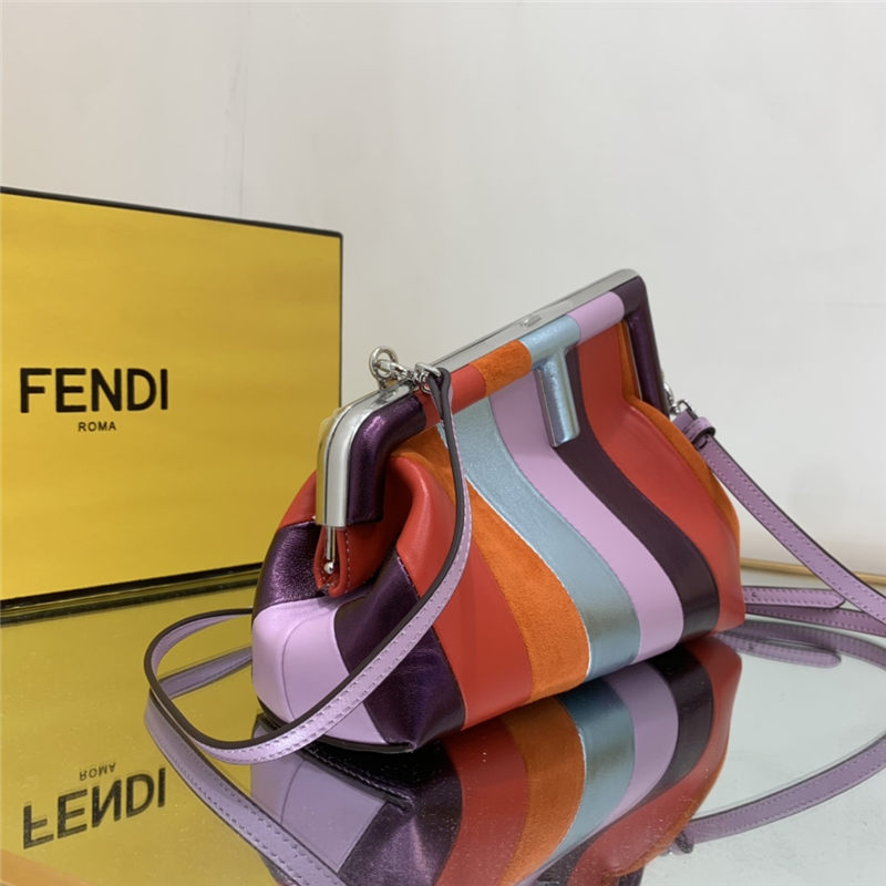 Fendi First Small Leather bag multicolor inlay High