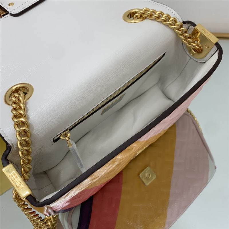 BAGUETTE Chain Midi leather bag multicolour print High