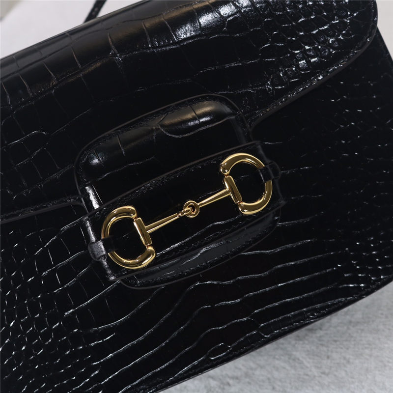 Gucci Horsebit 1955 shoulder bag 602204 Crocodile High