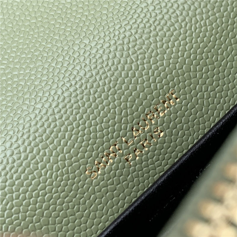 CASSANDRE SAINT LAURENT MATELASSÉ ENVELOPE CHAIN WALLET IN GRAIN DE POUDRE EMBOSSED LEATHER High