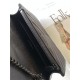 CASSANDRE SAINT LAURENT MATELASSÉ ENVELOPE CHAIN WALLET IN GRAIN DE POUDRE EMBOSSED LEATHER High