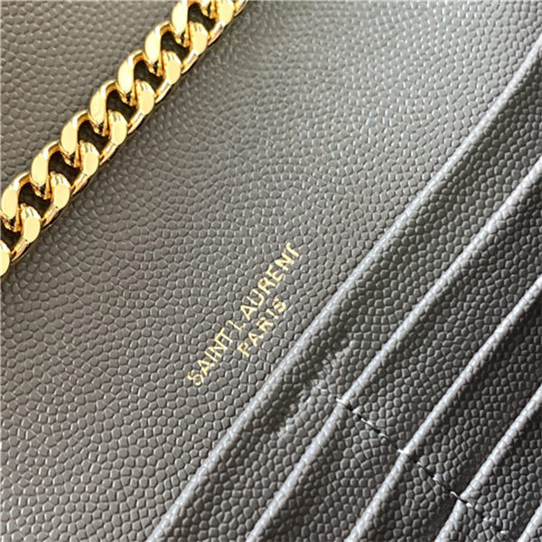 MONOGRAM CHAIN WALLET IN GRAIN DE POUDRE EMBOSSED LEATHER Gold-Metal High