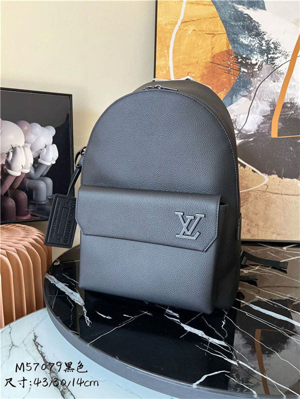 Louis Vuitton NEW BACKPACK M57079 Aerogram leather Black High