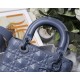 SMALL LADY Dior MY ABCDior BAGCannage Calfskin with Diamond Motif Denim Blue High