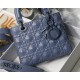 SMALL LADY Dior MY ABCDior BAGCannage Calfskin with Diamond Motif Denim Blue High