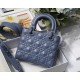 SMALL LADY Dior MY ABCDior BAGCannage Calfskin with Diamond Motif Denim Blue High