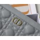 Dior CARO ZIPPED POUCH WITH CHAIN Supple Cannage Calfskin Grey High