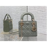 MINI LADY Dior BAG Patent Cannage Calfskin Dark Grey High