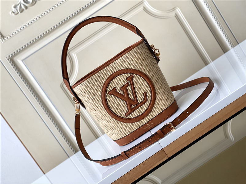 Louis Vuitton PETIT BUCKET Synthetic knitted raffia M59961 High