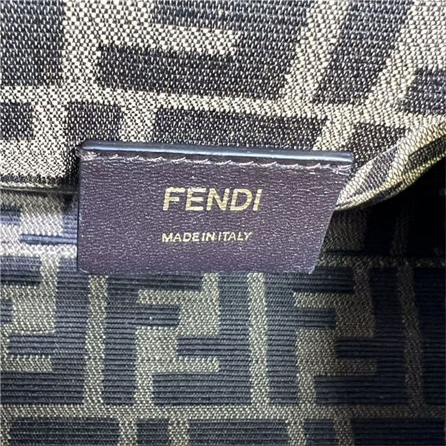 Fendi First Small Leather bag silver and light brown inlay High