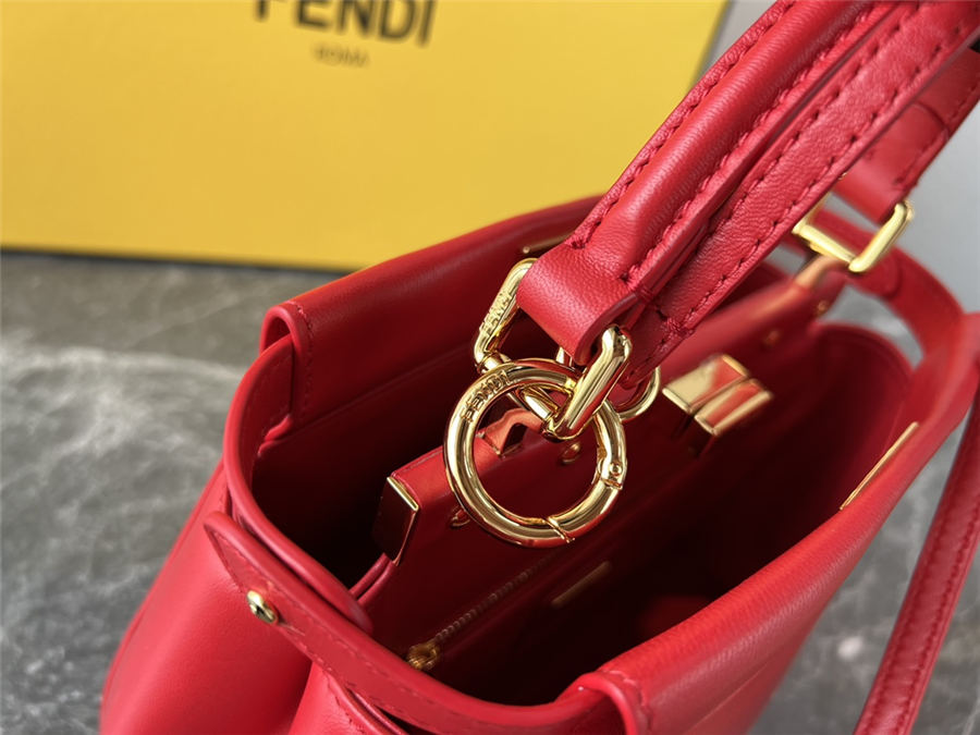 PEEKABOO ICONIC MINI leather bag Lambskin Red High