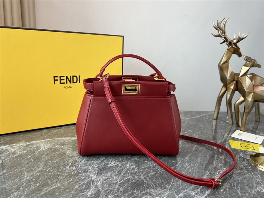 PEEKABOO ICONIC MINI leather bag Lambskin Burgundy High