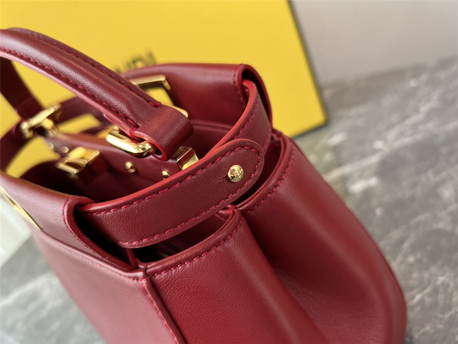 PEEKABOO ICONIC MINI leather bag Lambskin Burgundy High