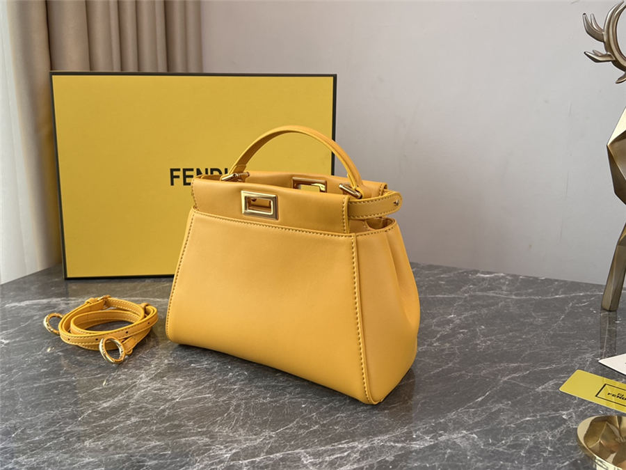 PEEKABOO ICONIC MINI leather bag Lambskin Yellow High