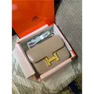 Hermes Constance 24cm Crocodile Leather Bag Silver/Gold Metal High