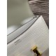 Hermes Constance 24cm Crocodile Leather Bag Silver/Gold Metal High