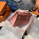 Hermes Kelly Pochette Bag Epsom Leather Silver/Gold Metal WAX High