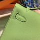 Hermes Kelly Pochette Bag Epsom Leather Silver/Gold Metal WAX High