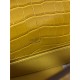 Hermes Kelly Pochette Bag Crocodile Silver/Gold Metal WAX High