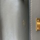 Hermes Kelly Pochette Bag Swift Leather Silver/Gold Metal WAX High