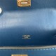 Hermes Kelly Pochette Bag Swift Leather Silver/Gold Metal WAX High