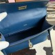 Hermes Kelly Pochette Bag Swift Leather Silver/Gold Metal WAX High