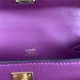 Hermes Kelly Pochette Bag Swift Leather Silver/Gold Metal WAX High