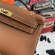 Hermes Kelly Pochette Bag Swift Leather Silver/Gold Metal WAX High