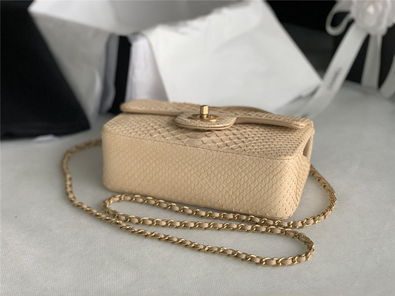 MINI FLAP BAG WITH TOP HANDLE AS2431 Snake Beige High