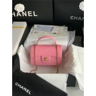 MINI FLAP BAG WITH TOP HANDLE AS2431 Snake Pink High