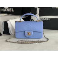 MINI FLAP BAG WITH TOP HANDLE AS2431 Snake Blue High