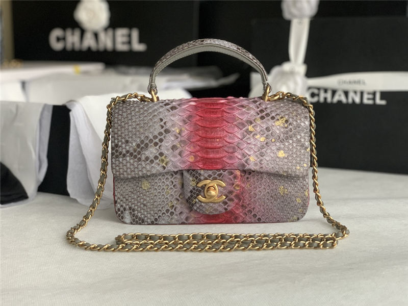 MINI FLAP BAG WITH TOP HANDLE AS2431 Snake High