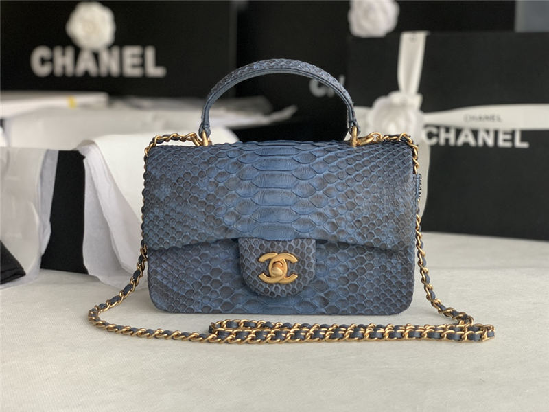 MINI FLAP BAG WITH TOP HANDLE AS2431 Snake High