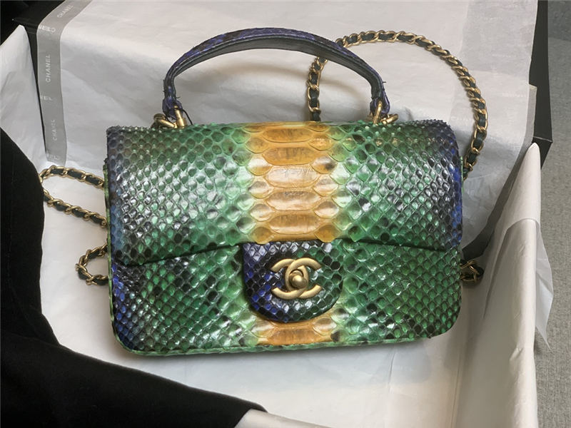 MINI FLAP BAG WITH TOP HANDLE AS2431 Snake High