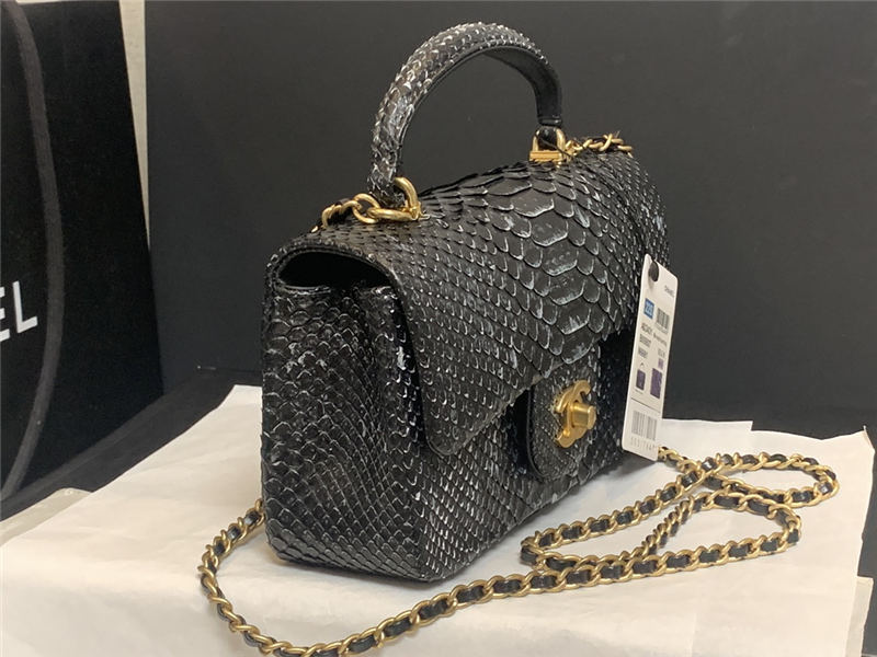 MINI FLAP BAG WITH TOP HANDLE AS2431 Snake High