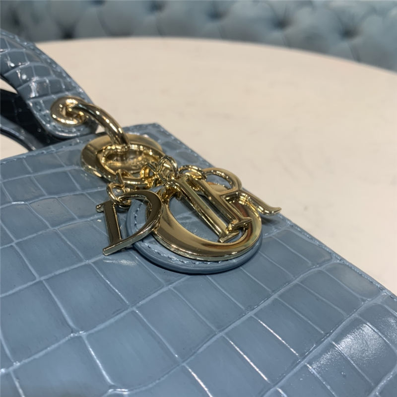 MINI LADY Dior BAG Cannage Crocodile Gold-tone Metal High